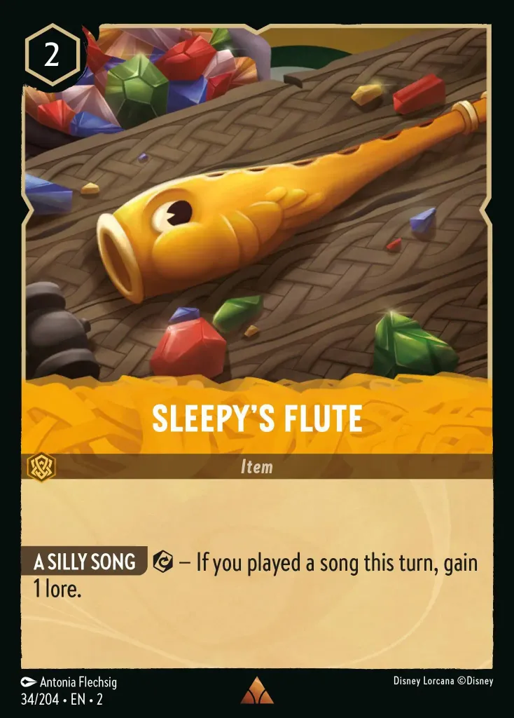 Sleepy's Flute: **A SILLY SONG** {E} − If you played a song this turn, gain 1 lore.