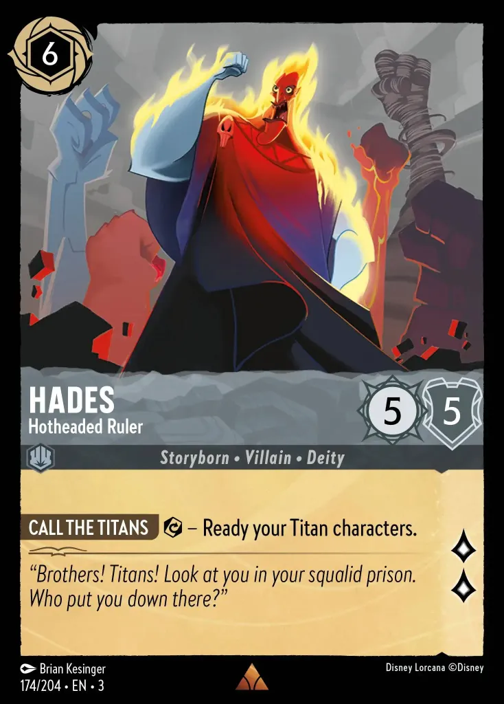 Hades - Hotheaded Ruler: **CALLING THE TITANS** {E} – Ready your Titan characters.