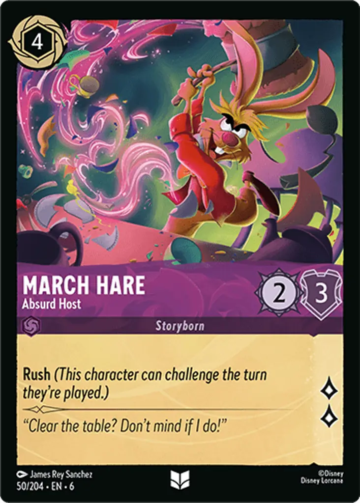 March Hare - Absurd Host: Rush (This character can challenge the turn they're played.)