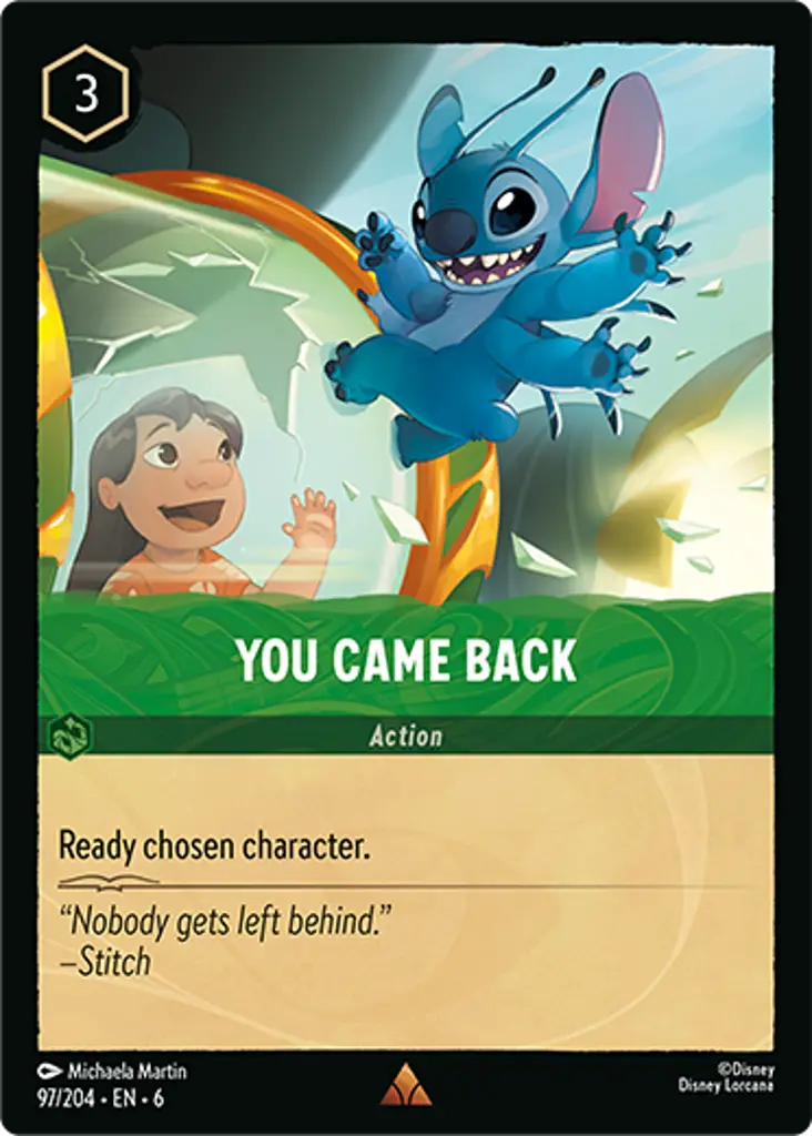 You Came Back: Ready chosen character.