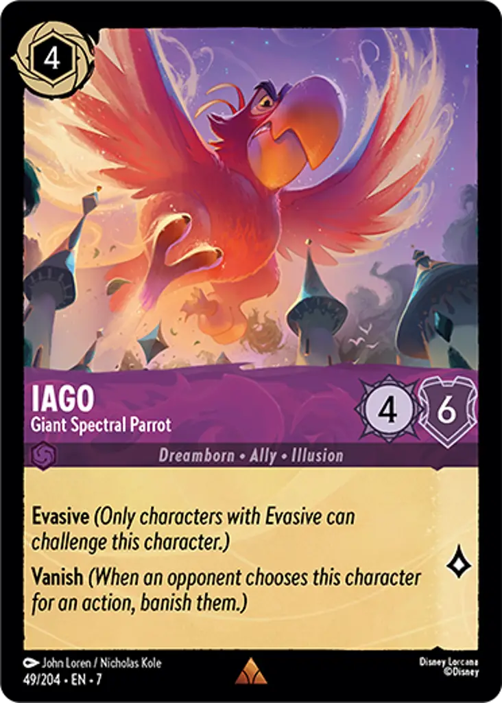 Iago - Giant Spectral Parrot: Evasive
Vanish