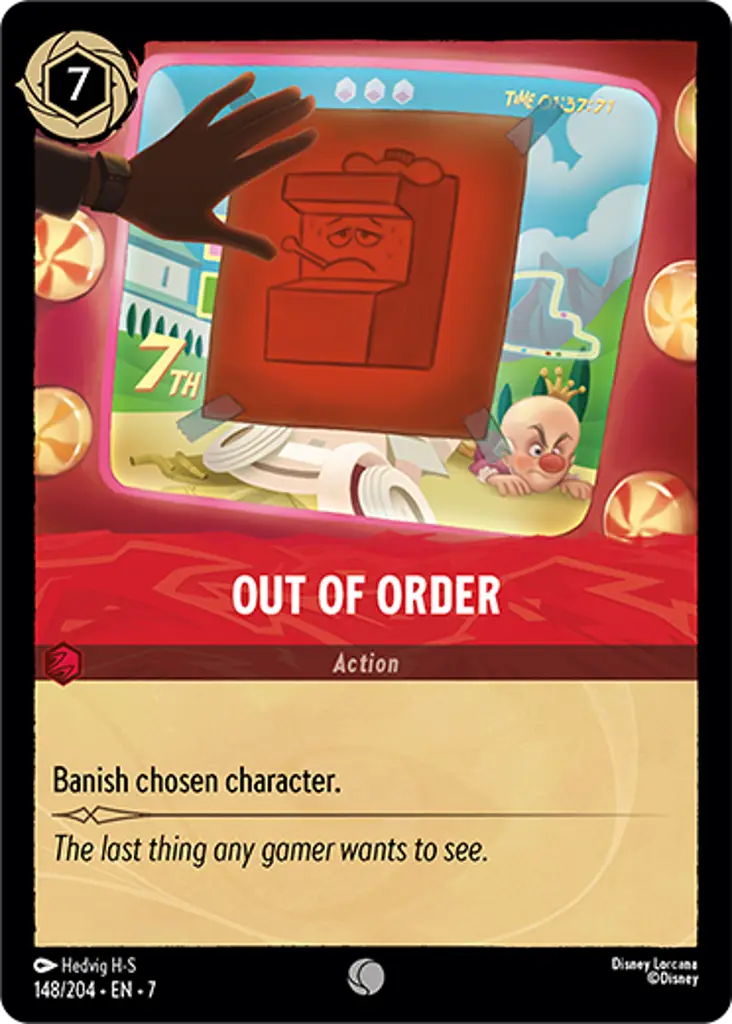 Out Of Order: Banish chosen character.