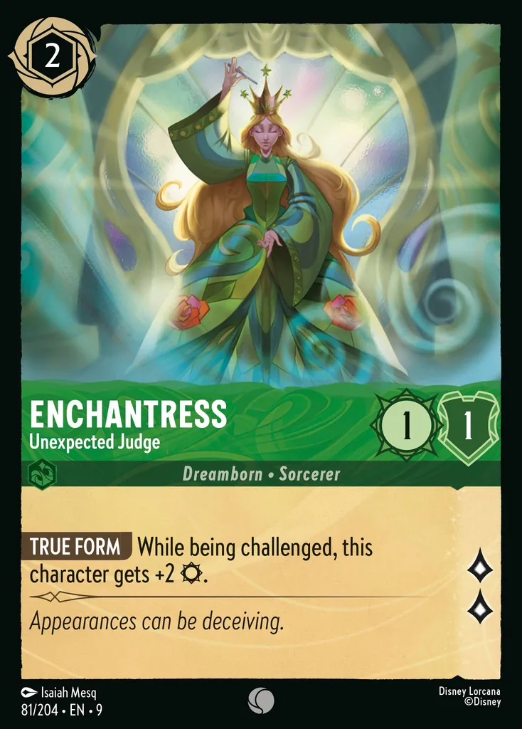 Enchantress - Unexpected Judge: **TRUE FORM** While being challenged, this character gets +2 {S}.