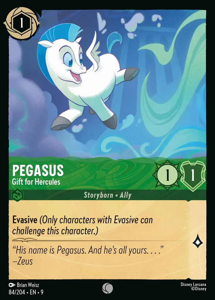 Pegasus - Gift for Hercules: **Evasive** _(Only characters with Evasive can challenge this character.)_