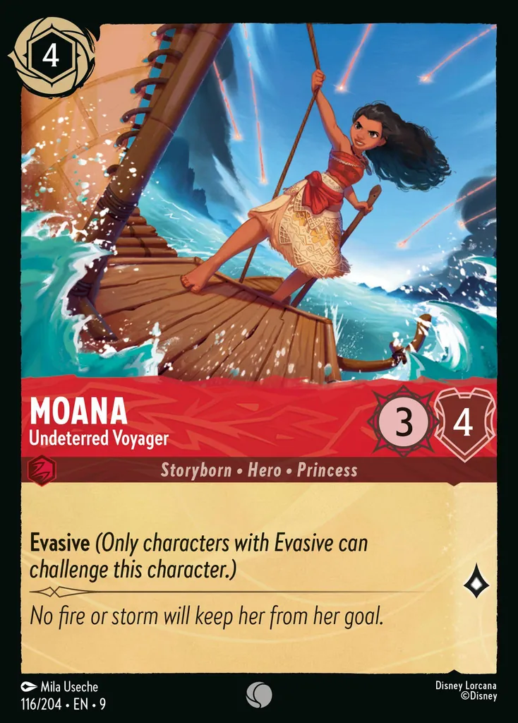 Moana - Undeterred Voyager: **Evasive** _(Only characters with Evasive can challenge this character.)_