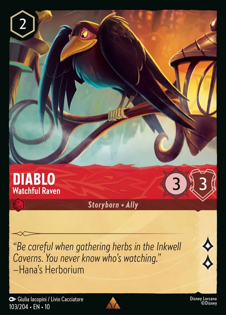 Diablo - Watchful Raven: Be careful when gathering herbs in the Inkwell Caverns. You never know who's watching. —Hana's Herborium